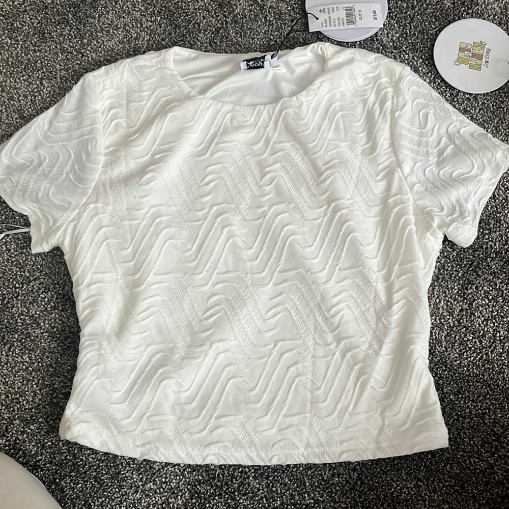 white textured top -matching bottoms sold separately